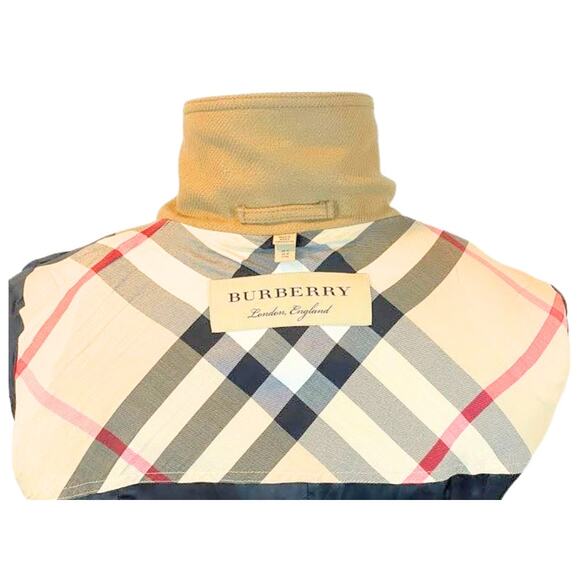 Burberry Trench Coat Long Tan Brown Cashmere Wool Nova Check Womens Jacket US 10 - Picture 13 of 16